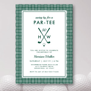 Invitación Cumpleaños de Golf 50 Adulto de Cualquier Edad Ver