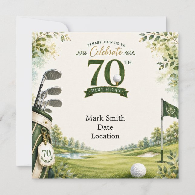 Invitación Cumpleaños de Golf 70  (Anverso)