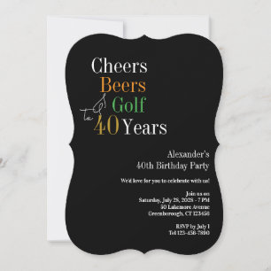 Invitación Cumpleaños de Golf Cheers y Beers 40