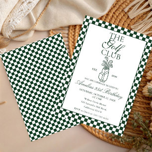Invitación Cumpleaños de Golf Club de Fiesta Retro Dinero Ant