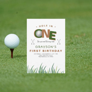 Invitación Cumpleaños de Golf Hole-in-One 1º II