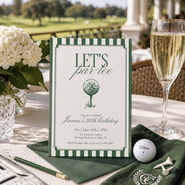 Invitación Cumpleaños de Golf Lets Par Tee con Raya Verde (Subido por el creador)