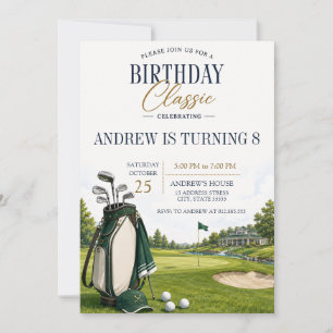 Invitación Cumpleaños de Golf moderno personalizado