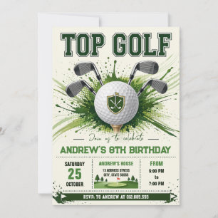 Invitación Cumpleaños de Golf moderno personalizado
