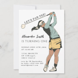 Invitación Cumpleaños de Golf número Uno