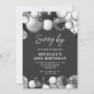 Invitación Cumpleaños de Golf para Hombres Swing By