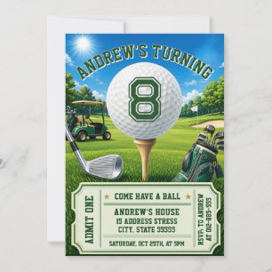 Invitación Cumpleaños de golf para niños personalizado