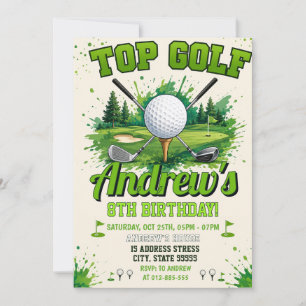 Invitación Cumpleaños de golf para niños personalizado