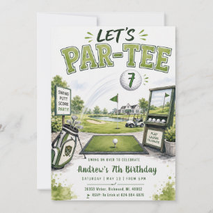 Invitación Cumpleaños de Golf Personalizado