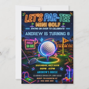 Invitación Cumpleaños de Golf Personalizado