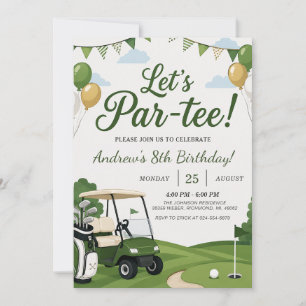 Invitación Cumpleaños de Golf Personalizado