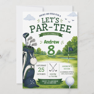 Invitación Cumpleaños de Golf Personalizado Moderno