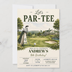 Invitación Cumpleaños de Golf Personalizado para Niños