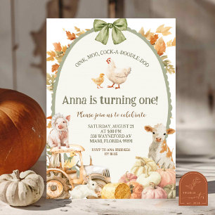 Invitación Cumpleaños de granja de calabaza de otoño