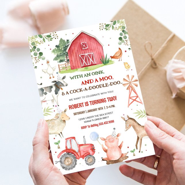 Invitación Cumpleaños de granja para niños Cumpleaños de corr (Subido por el creador)