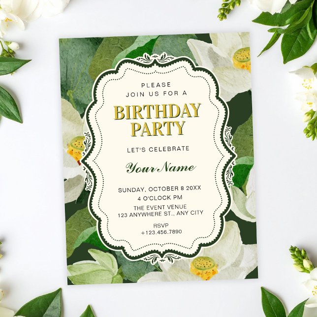 Invitación Cumpleaños de Green Botanical (Subido por el creador)