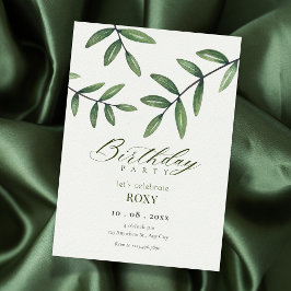 Invitación cumpleaños de Green Leaf