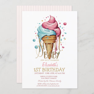 Invitación Cumpleaños de Guay Dripping Ice Cream striam