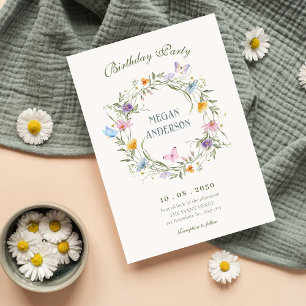 Invitación cumpleaños de guerra floral