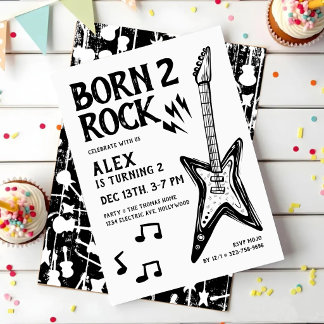 Invitación Cumpleaños de Guitarra de Rock & Roll por 2do Cump
