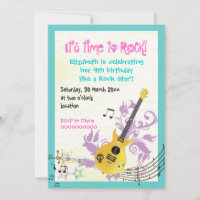 cumpleaños de guitarra eléctrica de chica estrella