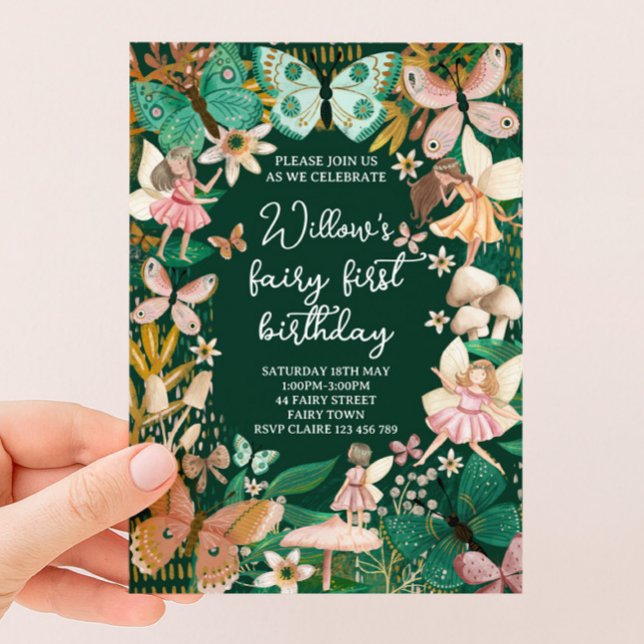 Invitación Cumpleaños de hada 1er año (Subido por el creador)