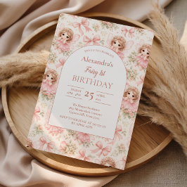 Invitación Cumpleaños de hada 1er año Jardín caprichoso