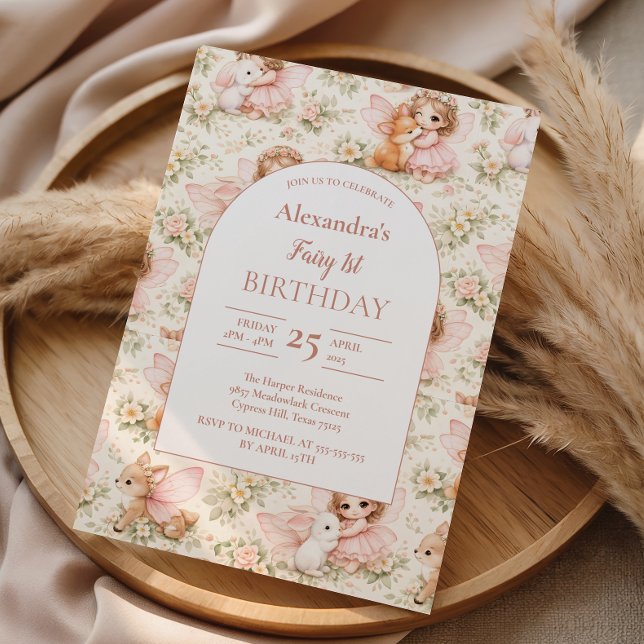 Invitación Cumpleaños de hada 1er encantado jardín (Subido por el creador)
