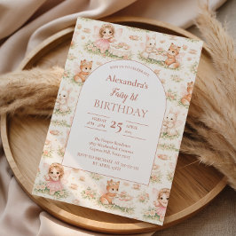 Invitación Cumpleaños de Hada Caprichosa Rosa