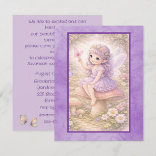 Invitación Cumpleaños de Hada de Lavanda Descarga Digital