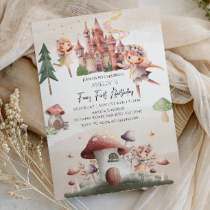Invitación Cumpleaños de Hada del Bosque Encantado 1er
