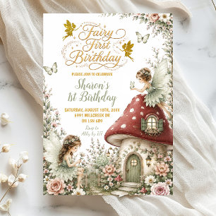 Invitación Cumpleaños de Hada del Bosque Encantado de Sage