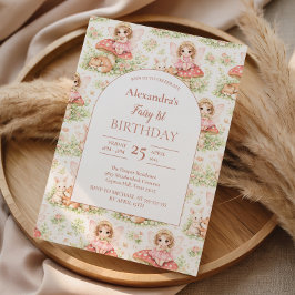 Invitación Cumpleaños de Hada del Jardín Encantado