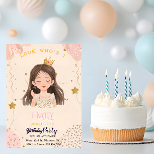 Invitación Cumpleaños de Hada en Acuarela con Foto Personaliz