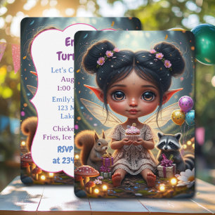 Invitación Cumpleaños de Hada India del Bosque Caprichoso