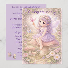 Invitación Cumpleaños de Hada Mágica Descarga Digital