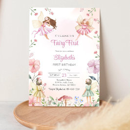 Invitación Cumpleaños de Hada Primera Floral Caprichosa
