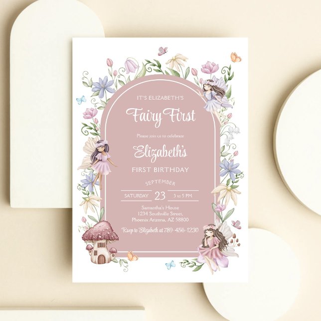 Invitación Cumpleaños de Hada Primera Floral Caprichosa (Subido por el creador)