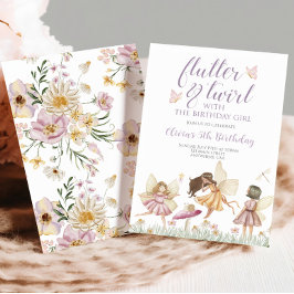 Invitación Cumpleaños de hada y flor silvestre