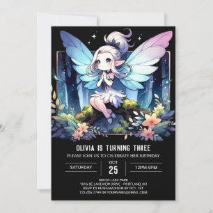 Invitación Cumpleaños de hadas de corte digital