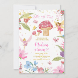 Invitación Cumpleaños de hadas doradas editable