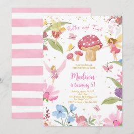 Invitación Cumpleaños de hadas doradas editable