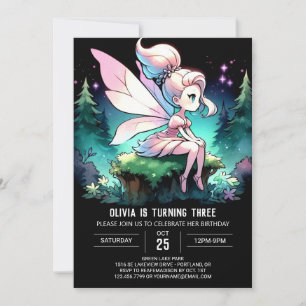 Invitación Cumpleaños de hadas simples y singulares
