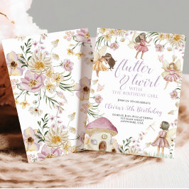 Invitación Cumpleaños de hadas y flores silvestres