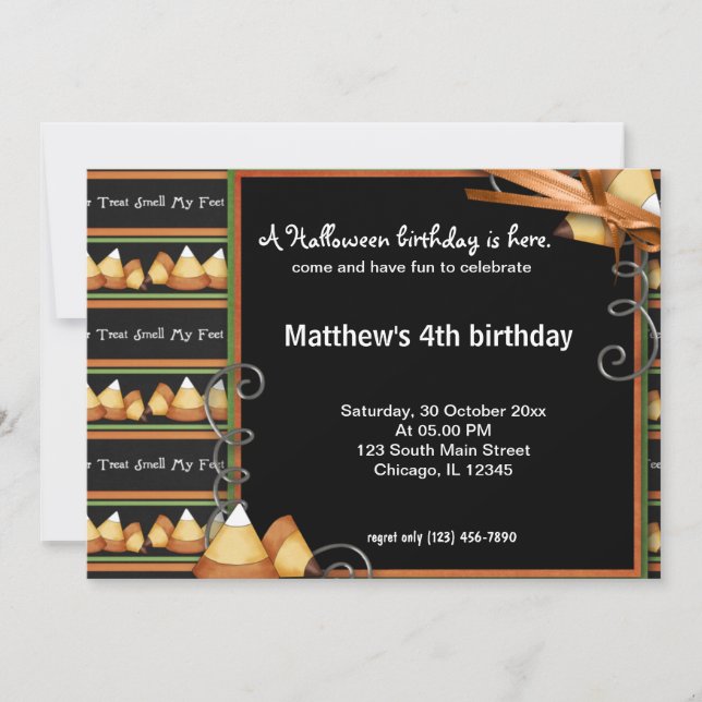 Invitación Cumpleaños de Halloween (Anverso)