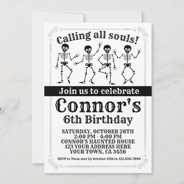 Invitación Cumpleaños de Halloween (Anverso)