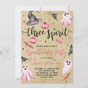 Invitación Cumpleaños de Halloween con el Espíritu Triste