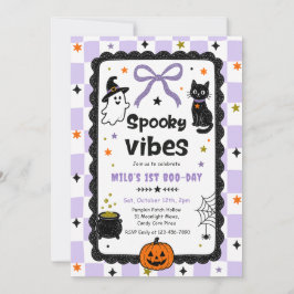 Invitación Cumpleaños de Halloween con Vibraciones Espeluznan