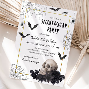 Invitación Cumpleaños de Halloween de Calavera Espeluznante