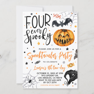 Invitación Cumpleaños de Halloween de cuatro estrellas